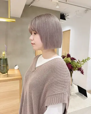 ミディアム カラー ボブ/縮毛矯正 🌟梅田盛一🌟のヘアスタイル