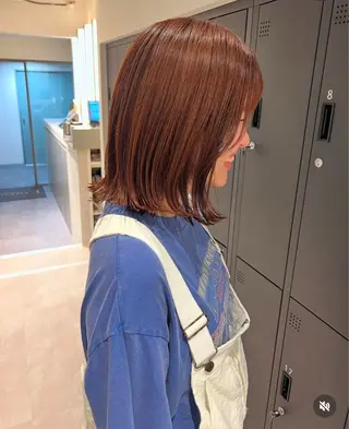 ミディアム カラー ヘアアレンジ 暗髪カラー🫐パーマ おくだりんかのヘアスタイル