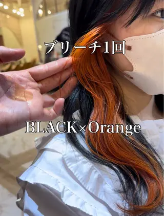 セミロング カラー ブリーチなしダブル カラー縮毛矯正 下野のヘアスタイル