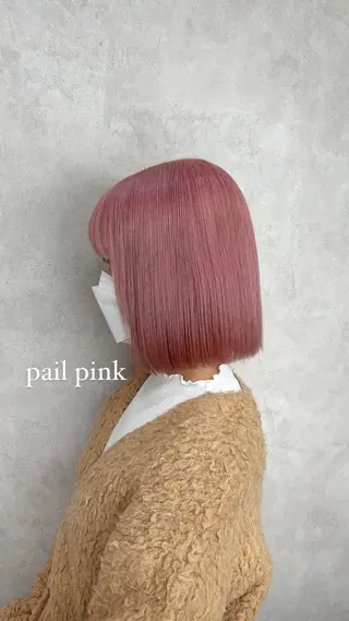 ショート カラー Rin♡透明感ピンク 🎀白肌ラベンダーのヘアスタイル