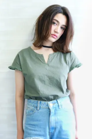 ミディアム カラー パーマ ヘアアレンジ メンズ キッズ ネイル マツエク・マツパ EnBlesS西宮 マンツーマン神道有基のヘアスタイル