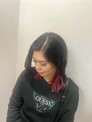 ミディアム カラー ダブルカラー寒色系 ボリューム改善ハヤトのヘアスタイル