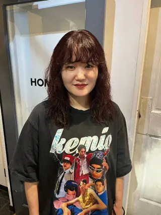 ミディアム カラー パーマ sora / 渋谷 / ハイトーンのヘアスタイル