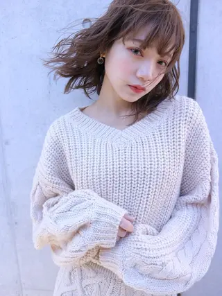 ミディアム カラー テトネ タカシのヘアスタイル