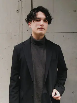 ショート パーマ メンズ 原宿↔︎浦和　美容師 折笠　亮のヘアスタイル