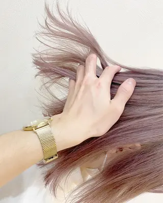 ミディアム カラー 横浜ブリーチムラ直し ハイトーン/ブリーチのヘアスタイル