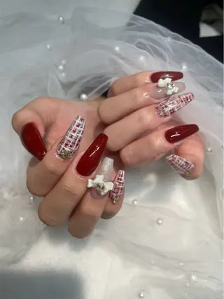 ネイル I-nailロング /ワンホン/キラキラのネイルデザイン