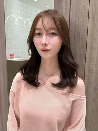 ミディアム カラー 韓国ヘア🤍顔周り/ 髪質改善✨/林遼一郎のヘアスタイル
