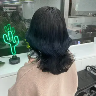 セミロング カラー パーマ ヘアアレンジ 透明感ブリーチカラー 🌈TOMOHIROのヘアスタイル