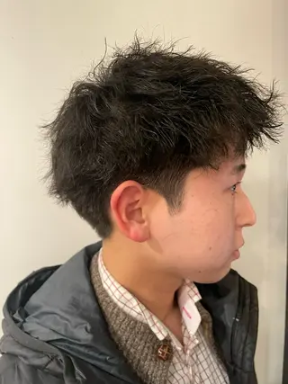 ショート パーマ メンズ 【🌈カラー特化】 リクのヘアスタイル