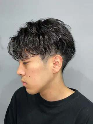 パーマ メンズ ボブモデル募集/ 青木亮太郎のヘアスタイル