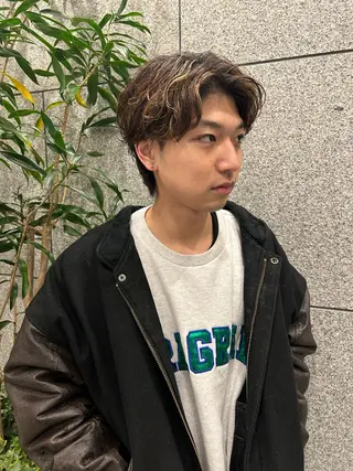 ショート カラー パーマ メンズ 💈メンズ短髪特化 ✂︎伊藤大輝💈のヘアスタイル