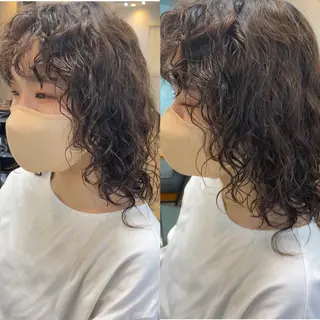 ミディアム パーマ 口コミ150件超え 💬☘️笹岡航太のヘアスタイル
