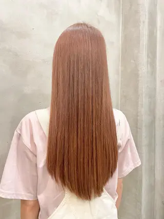 ロング カラー ヘアアレンジ 【ピンク/韓国ヘア/ ヘアセット】亜海のヘアスタイル