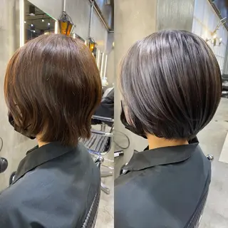 ショート カラー 透明感カラー🌿 グレージュ🐺陽介のヘアスタイル