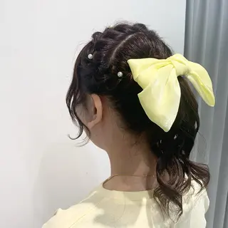 セミロング ヘアアレンジ 🩶ヘアセット Ayaha🩶のヘアスタイル