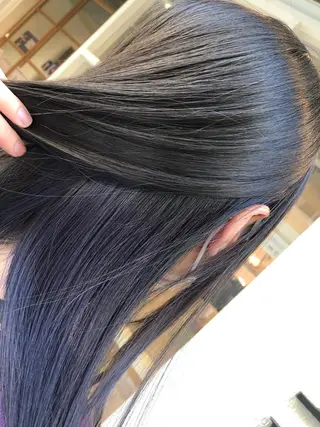 セミロング カラー 田辺 黎花のヘアスタイル
