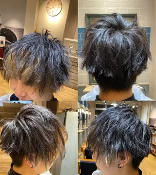 ショート カラー パーマ ヘアアレンジ メンズ 🔥メンズ特化渡辺 🔥ブリーチカラーのヘアスタイル