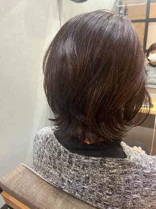 ミディアム カラー パーマ ヘアアレンジ メンズ キッズ ネイル マツエク・マツパ アイブロウ 久木原 ゆりのヘアスタイル