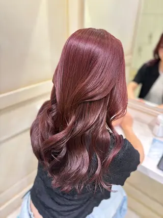 セミロング 🌷ピンク/韓国風 暖色カラー ゆい🌷のヘアスタイル