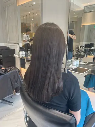 ロング オリーブ カラー✨有坂映哉のヘアスタイル