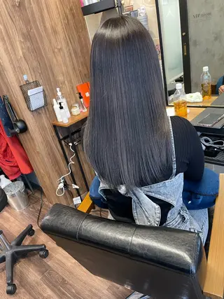 セミロング カラー Lull1人美容室 バレイヤージュのヘアスタイル