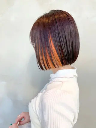 ミディアム ♥️ボブ/ブリーチ なしカラー/mahoのヘアスタイル