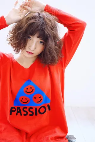 ミディアム パーマ 花井 啓好のヘアスタイル