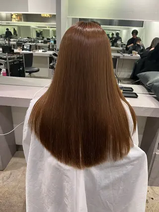 セミロング カラー 縮毛矯正 特化生田のヘアスタイル
