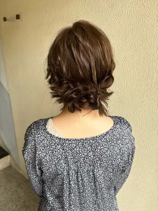 ミディアム ヘアアレンジ 森岡 紗羽のヘアスタイル