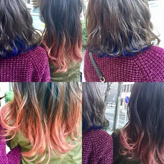 セミロング カラー 名駅★シールエクステ クオーレゼロ★加藤のヘアスタイル