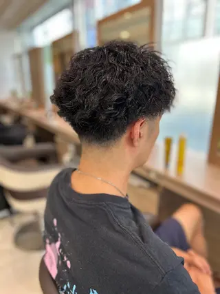 ショート パーマ メンズ メンズハイライト × perm Runoのヘアスタイル