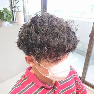 ショート パーマ メンズ メンズ/パーマ特化 /波巻き/林洋平のヘアスタイル