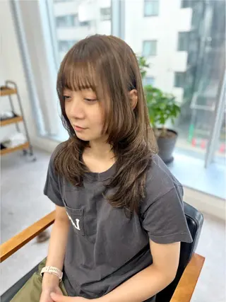 セミロング カラー パーマ ヘアアレンジ メンズ キッズ 骨格レイヤーカット 🌿美髪縮毛矯正のヘアスタイル