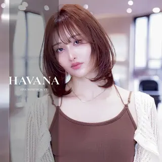 カラー HAVANA.天神 【レイヤー/ボブ】のヘアスタイル