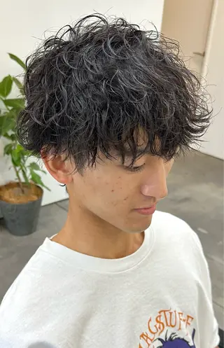 ショート パーマ メンズ 山本 駿介のヘアスタイル