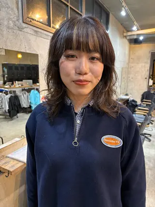 ミディアム カラー 無料カット/ 癖毛風パーマ/凜のヘアスタイル