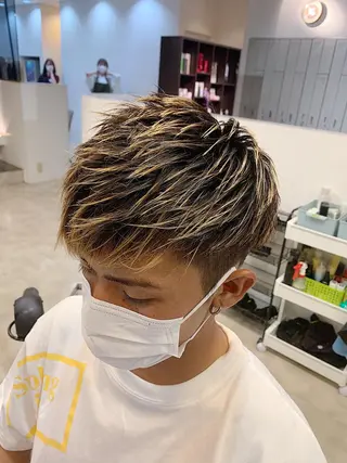 ショート メンズパーマ/難波/ 心斎橋　室園亮佑のヘアスタイル