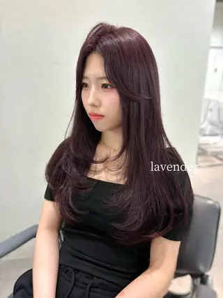 ロング カラー MEI🎀つやカラー 🎀レイヤー🎀渋谷のヘアスタイル