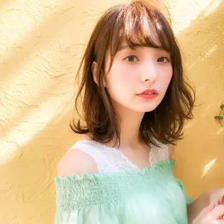 ミディアム カラー パーマ 大人かわいい💍🤍 ボブ/ショートボブのヘアスタイル