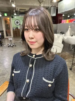 ミディアム 🔥コテ巻き風 ボブパーマ🔥のヘアスタイル