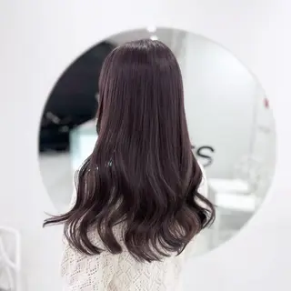 セミロング カラー 🩵色落ち可愛い 寒色カラー🩵のヘアスタイル