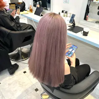 セミロング カラー 暖色🩷透明感カラー ♡Maika♡のヘアスタイル
