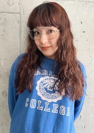 ロング パーマ 暖色/パーマ 🌼クニトウメイのヘアスタイル