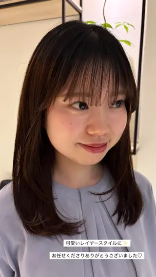 ロング 暖色カラー 奥村陽花のヘアスタイル