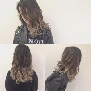 ミディアム セミロング ロング カラー パーマ ハイトーン×髪質改善 KENTAのヘアスタイル