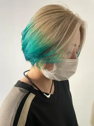 ショート カラー ヘアアレンジ マツエク・マツパ アイブロウ 透明感カラー/推しカ ラー☁️JURAのヘアスタイル