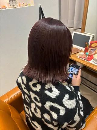ミディアム カラー 【完全個室】髪質改善 暖色カラー/山崎唯奈のヘアスタイル
