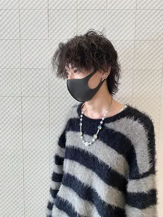 ミディアム パーマ メンズ メンズカット/パーマ 久田良和のヘアスタイル