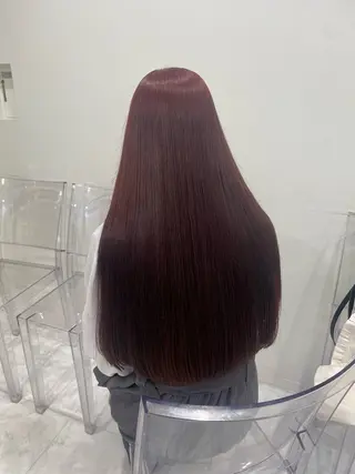 ロング カラー 韓国風艶髪🎀 暖色カラー🤍のヘアスタイル